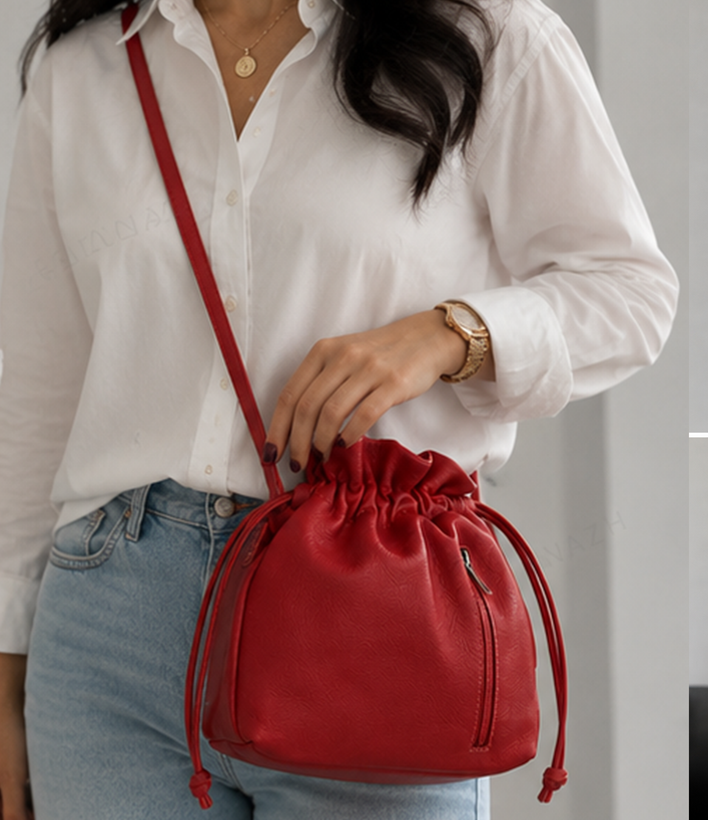 کیف دوشی زنانه کایمن مدل کیسهای (Drawstring Bag) – ۴ رنگ