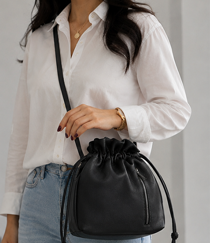 کیف دوشی زنانه کایمن مدل کیسهای (Drawstring Bag) – ۴ رنگ