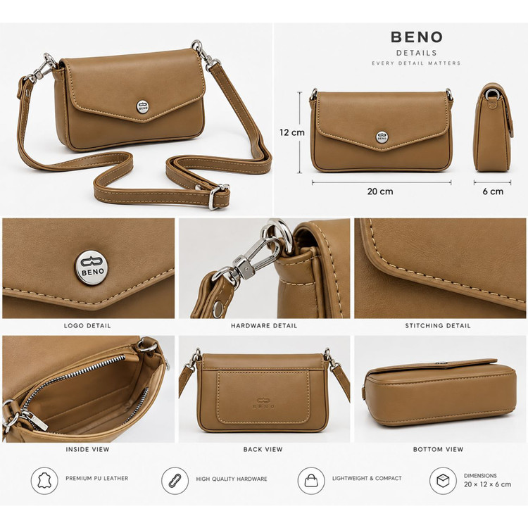 کیف مینی وینل برند Beno _ کد 4865 - کیف کراس بادی