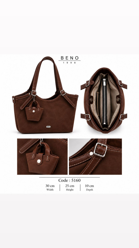کیف زنانه دوشی BENO - کد 5160 _ اشبالت - جادار